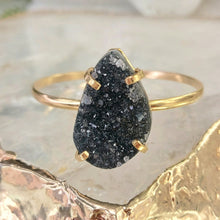 Lade das Bild in den Galerie-Viewer, Armband Druzy schwarz Gold