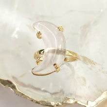 Lade das Bild in den Galerie-Viewer, Ring Rosenquarz Mond Gold