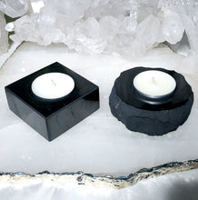Lade das Bild in den Galerie-Viewer, Schungit Teelicht, Kugelhalter