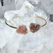Lade das Bild in den Galerie-Viewer, Zwillingsarmband Druzy Herz Gold
