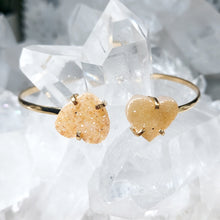 Lade das Bild in den Galerie-Viewer, Zwillingsarmband Druzy Herz Gold