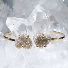 Lade das Bild in den Galerie-Viewer, Zwillingsarmband Druzy Herz Gold