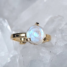 Lade das Bild in den Galerie-Viewer, Ring Regenbogen Mondstein Rose Gold (Ringgr. 51-55)