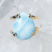 Lade das Bild in den Galerie-Viewer, Ring Larimar Tropfen Gold (Ringgr. 56-65)
