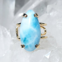Lade das Bild in den Galerie-Viewer, Ring Larimar Gold (Ringgr. 51-54)