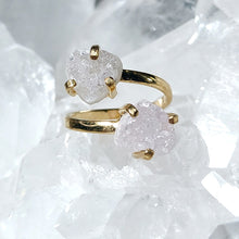 Lade das Bild in den Galerie-Viewer, Zwillingsring Druzy Herz Gold (Ringgr. 54-56)