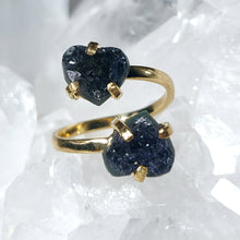 Lade das Bild in den Galerie-Viewer, Zwillingsring Amethyst Herz Gold (Ringgr. 54-56)