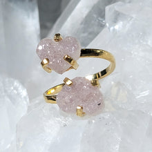 Lade das Bild in den Galerie-Viewer, Zwillingsring Druzy Herz Gold (Ringgr. 55-57)