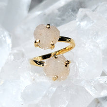 Lade das Bild in den Galerie-Viewer, Zwillingsring Druzy Herz Gold (Ringgr. 51-53)