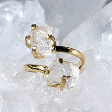 Lade das Bild in den Galerie-Viewer, Zwillingsring Bergkristall Gold (Ringgr. 53-55)