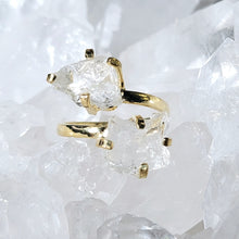 Lade das Bild in den Galerie-Viewer, Zwillingsring Bergkristall Gold (Ringgr. 54-56)