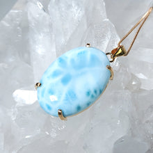 Lade das Bild in den Galerie-Viewer, AAA High Quality Kettenanhänger Larimar Gold