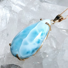Lade das Bild in den Galerie-Viewer, AAA High Quality Kettenanhänger Larimar Gold