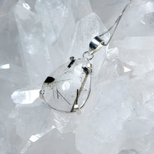 Lade das Bild in den Galerie-Viewer, Kettenanhänger Turmalin mit Bergkristall Gold (stärkster Schutzstein)