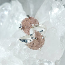 Lade das Bild in den Galerie-Viewer, Zwillingsring Druzy Mond Silber (Ringgr. 51-52)