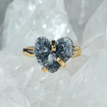 Lade das Bild in den Galerie-Viewer, Ring Druzy Herz Gold (Ringgr. 52-54)