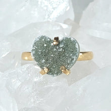 Lade das Bild in den Galerie-Viewer, Ring Druzy Herz Gold (Ringgr. 52-54)