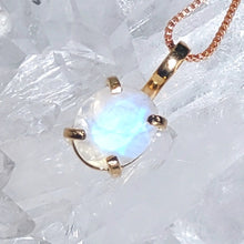 Lade das Bild in den Galerie-Viewer, High Quality Kettenanhänger Regenbogen Mondstein facetiert Gold