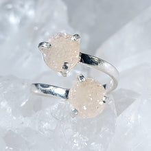 Lade das Bild in den Galerie-Viewer, Zwillingsring Druzy Silber (Ringgr. 51-53)