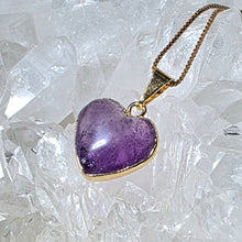 Lade das Bild in den Galerie-Viewer, Kettenanhänger Amethyst Herz Gold