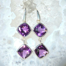 Lade das Bild in den Galerie-Viewer, Ohrringe Amethyst facettiert Silber