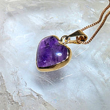 Lade das Bild in den Galerie-Viewer, Kettenanhänger Amethyst Herz Gold