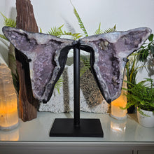 Lade das Bild in den Galerie-Viewer, XXL Amethyst Flügel Paar auf Stand