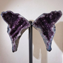 Lade das Bild in den Galerie-Viewer, XXL Amethyst Flügel Paar auf Stand