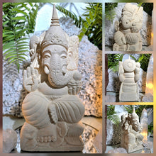 Lade das Bild in den Galerie-Viewer, XL Kalkstein Ganesha (handgefertigt) - Der Gott des Erfolgs & Glücks