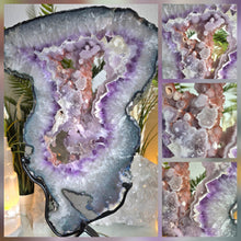 Lade das Bild in den Galerie-Viewer, Einzigartiges Naturkunstwerk XXL Amethyst & Pink Amethyst Portal auf Stand