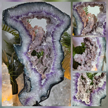 Lade das Bild in den Galerie-Viewer, Einzigartiges Naturkunstwerk XXL Amethyst & Pink Amethyst Portal auf Stand