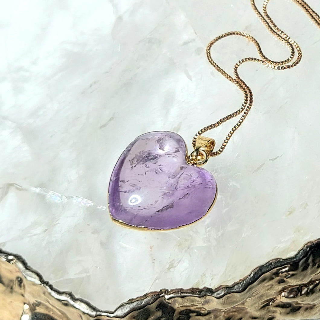 Kettenanhänger Amethyst Herz Gold