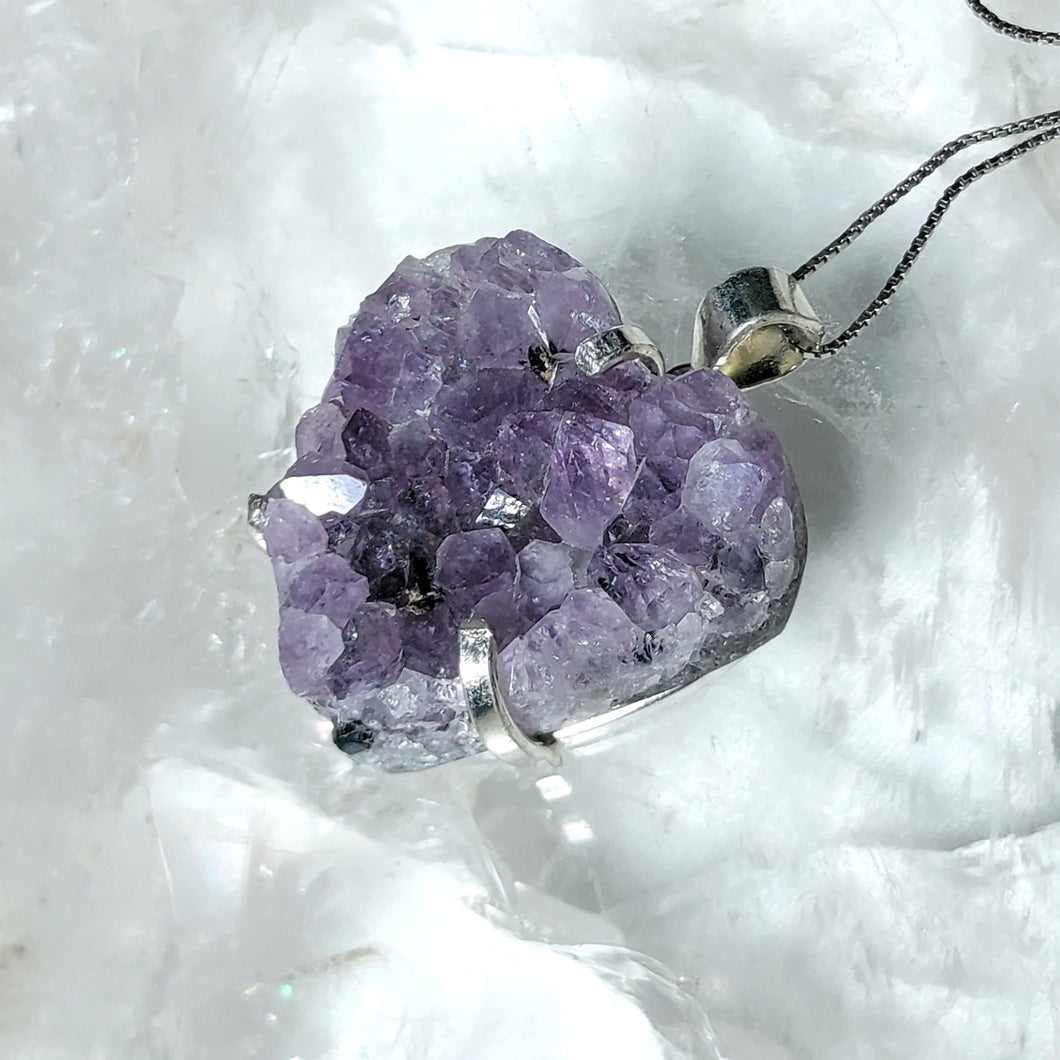 Kettenanhänger Amethyst Herz Silber