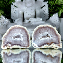 Lade das Bild in den Galerie-Viewer, Set Achat Geoden mit Zuckerkristallen (2tlg.)
