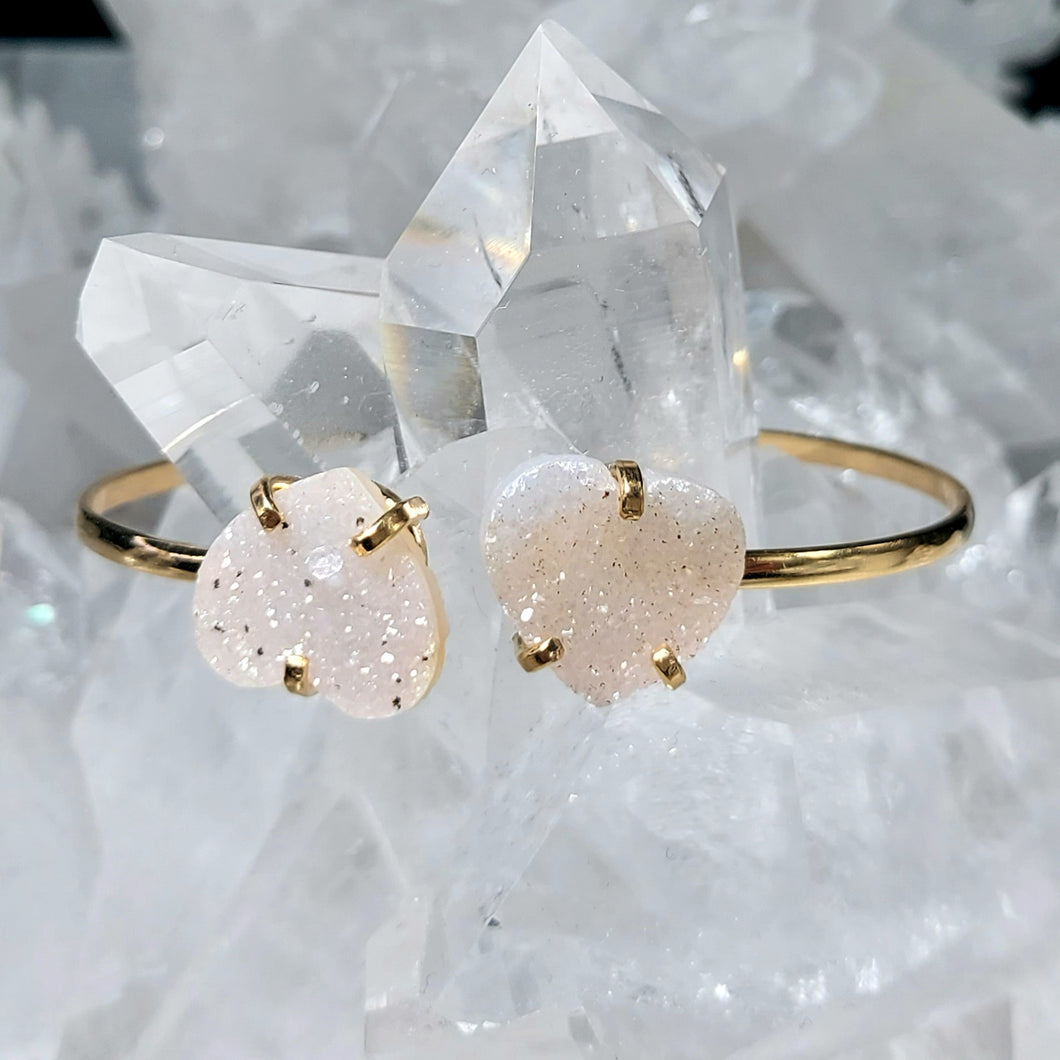 Zwillingsarmband Druzy Herz Gold