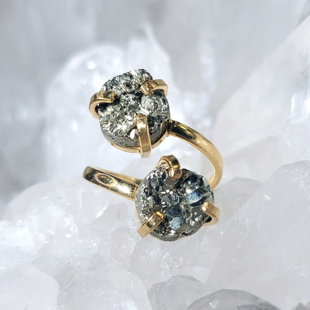 Zwillingsring Pyrit Gold (Ringgr. 54-56)