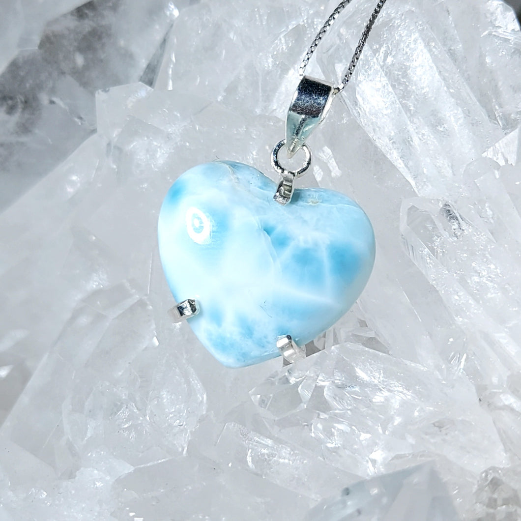 High Quality Kettenanhänger Larimar Herz Silber