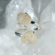 Lade das Bild in den Galerie-Viewer, Zwillingsring Druzy Herz Silber (Ringgr. 52-54)
