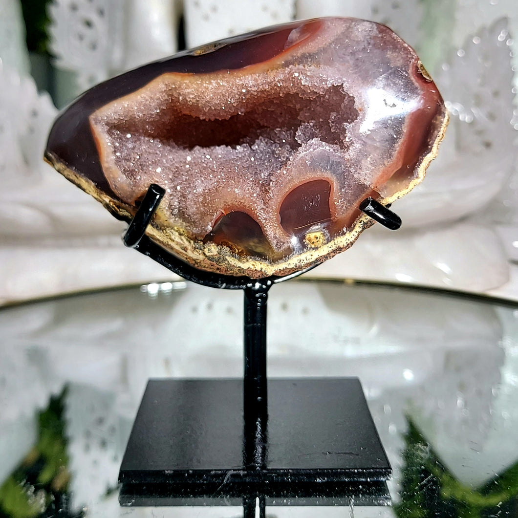 Regenbogen Amethyst Druse auf Stand