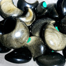 Lade das Bild in den Galerie-Viewer, Obsidian Mond mit goldenem Flash (Größe S)
