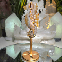 Lade das Bild in den Galerie-Viewer, Achat Druzy Seepferdchen auf Stand
