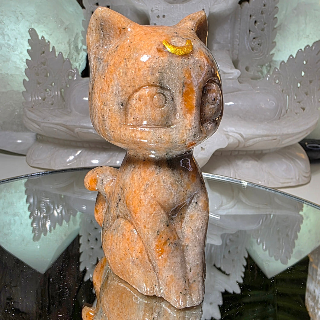 Orangencalcit Mondkatze