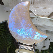 Lade das Bild in den Galerie-Viewer, Sonnenstein Mondstein Mond mit Stand
