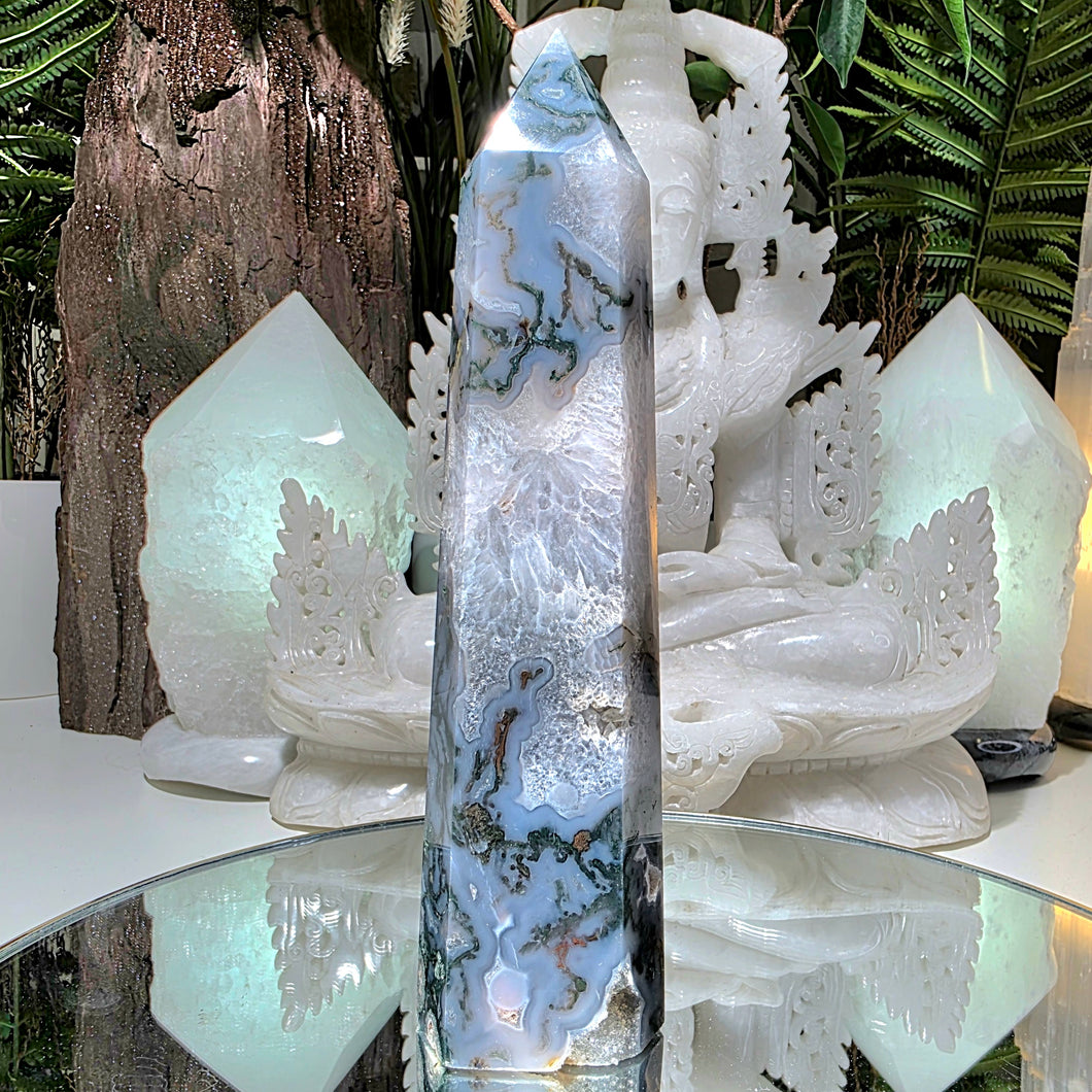 B Ware Moosachat Druzy Turm
