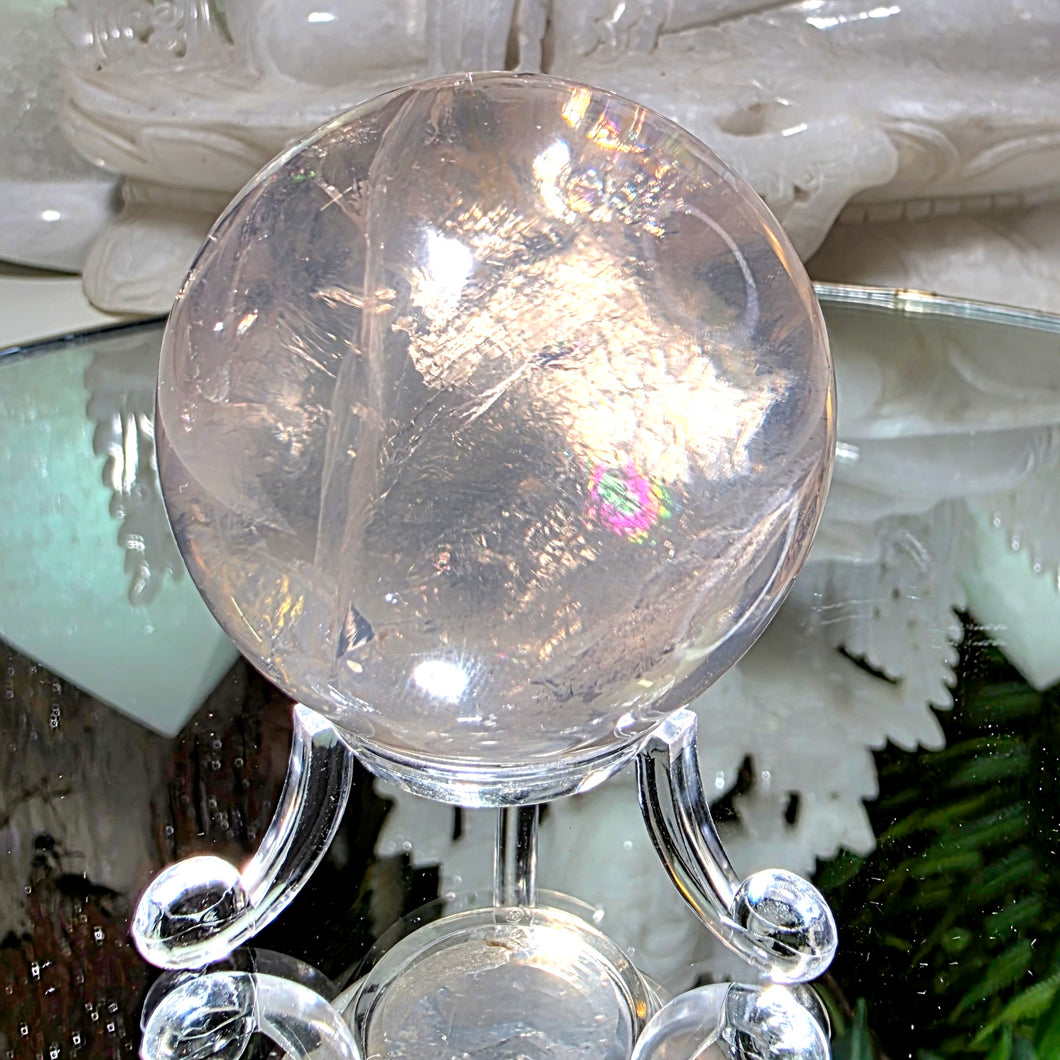 Rosenquarz Kugel mit Stand