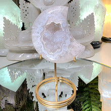 Lade das Bild in den Galerie-Viewer, Achat Druzy Mond auf Stand
