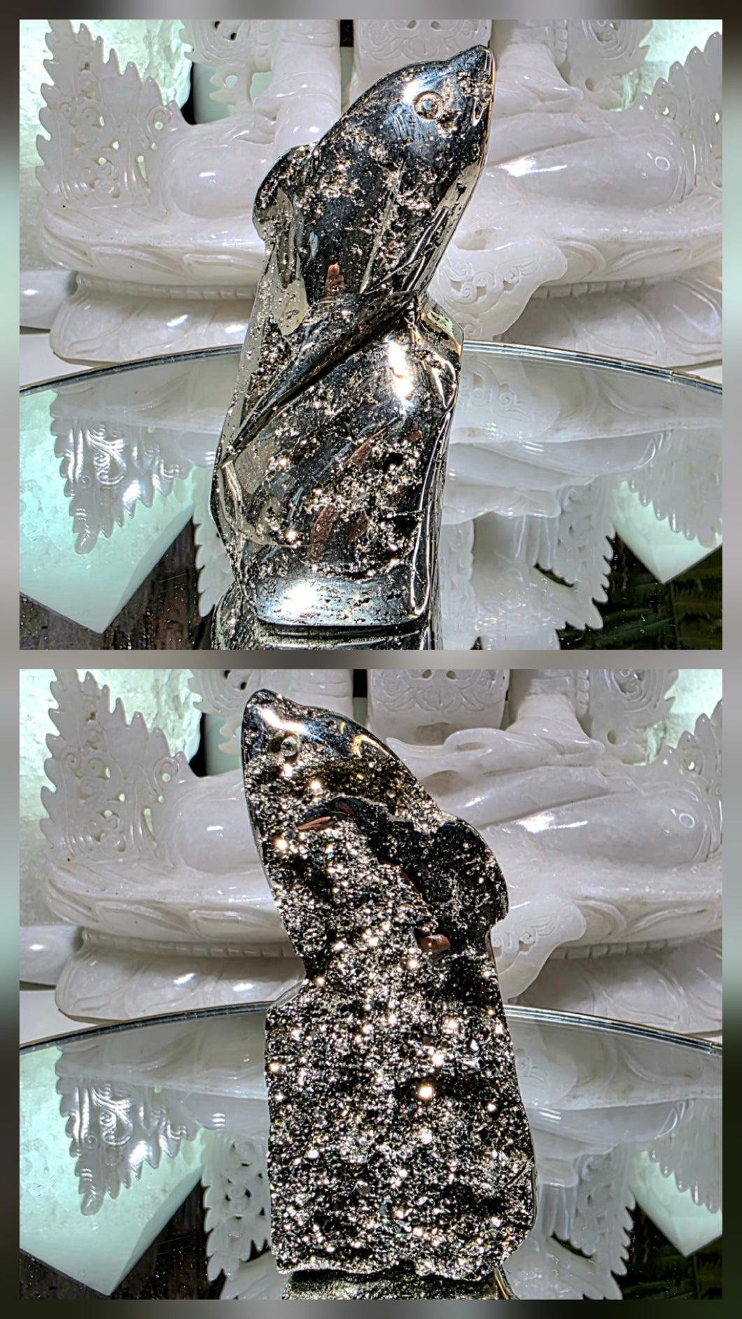 Pyrit Delfin Carving