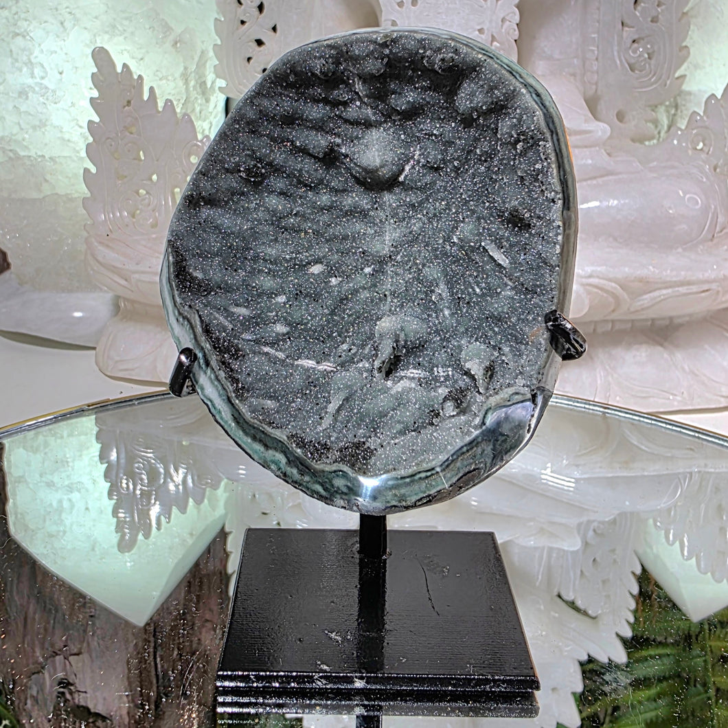 Prasiolith Cluster auf Stand