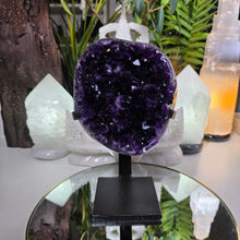 Lade das Bild in den Galerie-Viewer, XL High Quality Amethyst Cluster auf Stand
