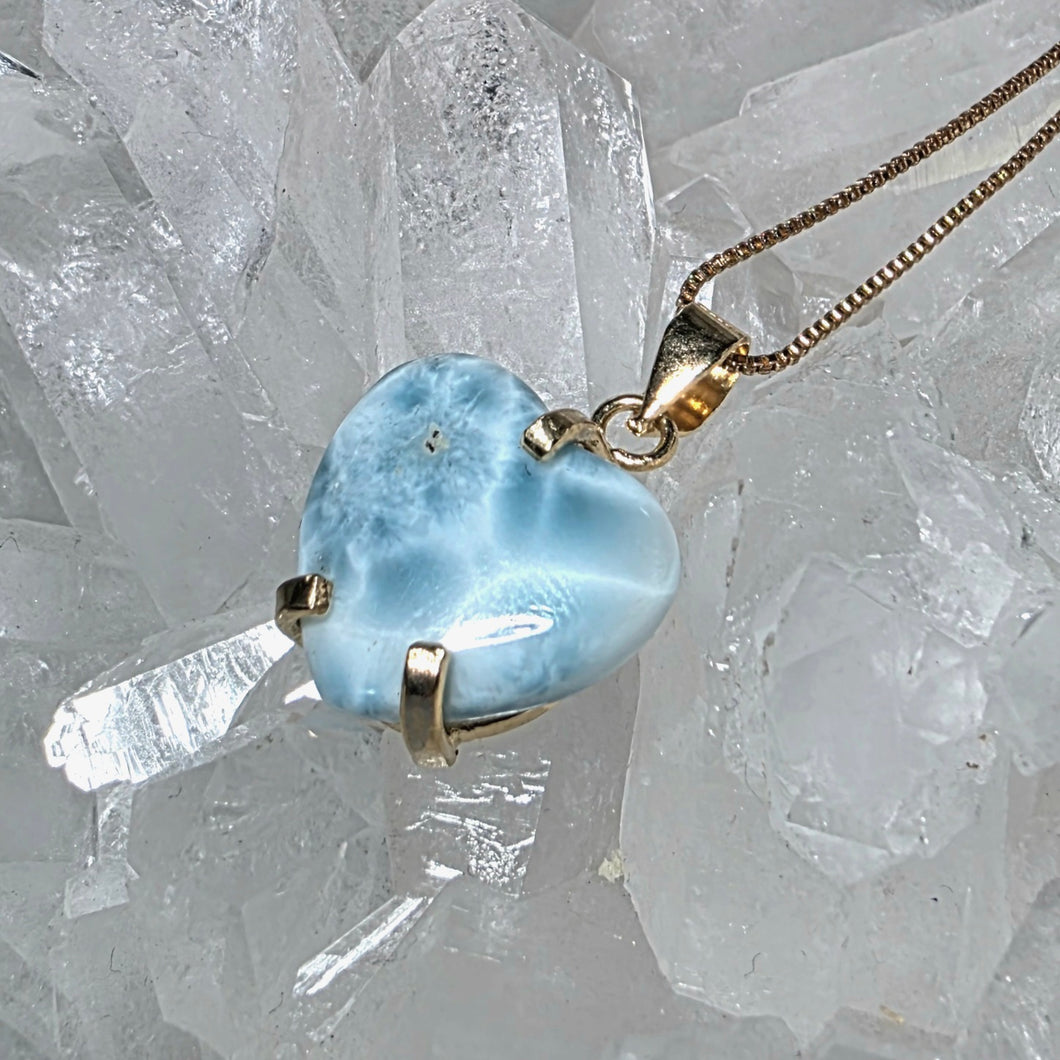 High Quality Kettenanhänger Larimar Gold